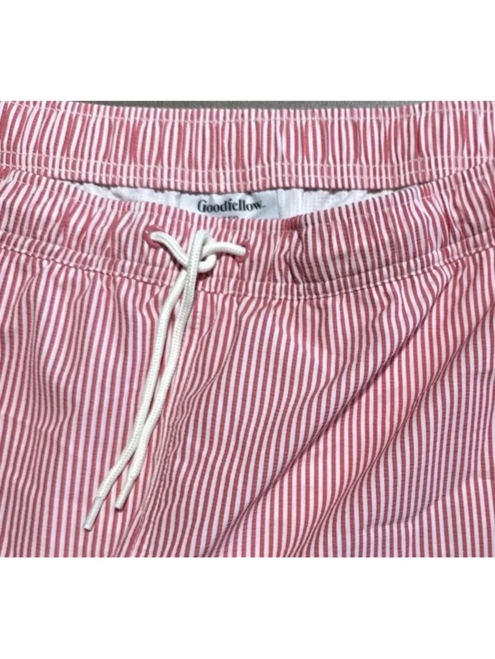 Goodfellow & Co Big and Tall Swim Trunks Red Stripe Seersucker Size 2XL NEW